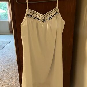 Cupshe White and Blue Embroidered Dress